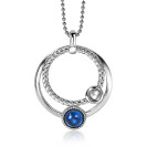 ZINZI silberner Anhänger rund Kreis blau 32mm ZIH1963