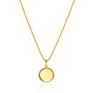 12mm ZINZI gold plated silver coin pendant with pearl rim for engraving ZIH2650G (without chain)
