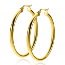 ZINZI silberne Ohrringe 14K gelb vergoldet 46x3mm rund ZIO2180G