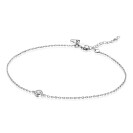 ZINZI silbernes Knöchelband rund  weiß 23+4cm ZIE1393