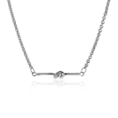 ZINZI zilveren jasseron schakel ketting met staafje en knoop 43-45cm ZIC-BF99