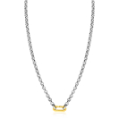 ZINZI zilveren jasseron ketting 42cm met ovale sluitring ZIC2377
