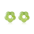 26mm oorbedels bloem lichtgroen kunststof ZICH2720G