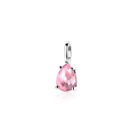 ZINZI zilveren hanger druppelvorm roze ZIH2070R (zonder collier)