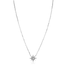 ZINZI zilveren ketting 45cm met chique ster bezet met witte zirkonia’s ZIC2838