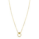 ZINZI zlv. collier gg.verg. hart en open ring 42/45cm