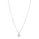 ZINZI zlv. collier met blauwe klaver hanger