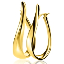 49mm ZINZI gold plated zilveren grote oorringen in organische vorm met een speelse twist en handige bovensluiting ZIO2675G