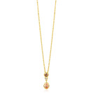 ZINZI gold plated zilveren collier 45cm met kleurrijke hanger (20mm) een speelse combinatie van vormen en kleuren champagne, bruin en wit ZIC2900