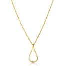 ZINZI gold plated silver jasseron necklace with open teardrop-shaped pendant (10mm) 42-45cm ZIC2635