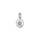 ZINZI zilveren ronde hanger ster wit ZIH2066 (zonder collier)