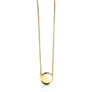 ZINZI zlv. collier gg.verg. rond plaatje 11mm 42/45cm