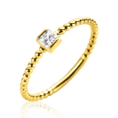 ZINZI Gold bolletjes ring met vierkante zirc. mt. 58