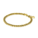 ZINZI Gold Plated Sterling Silver Curb Chain Bracelet width 4,5mm 18,5cm ZIA1414G