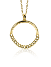 ZINZI silberner Anhänger 14K gelbvergoldet 24mm rund mit Gourmet Glieder ZIH2201G