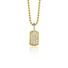ZINZI gold plated zilveren vierkant plaatje als hanger 15mm vol bezet met witte zirconia's ZIH2299 (zonder collier)