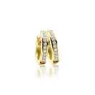 17mm ZINZI Gold Plated Sterling Silver Hoop Earrings White Zirconias 17x3mm ZIO186Y