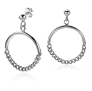 ZINZI silberne Ohrhänger 24mm rund mit Gourmet Glieder ZIO2201