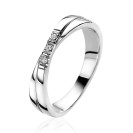 ZINZI Sterling Silver Ring Crossover White ZIR2039