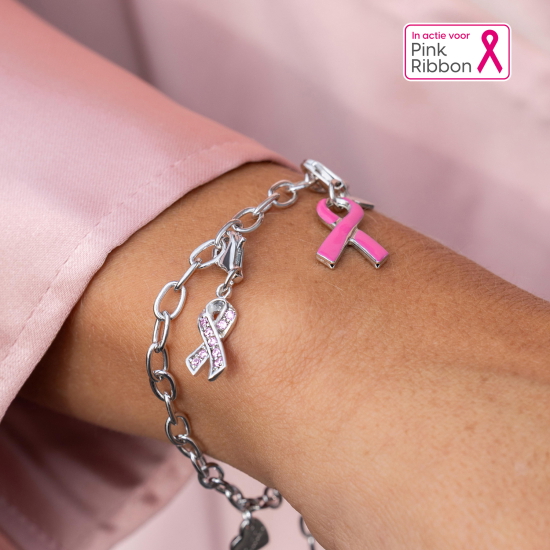 Zinzi zilveren bedel Pink Ribbon CHARMS19P