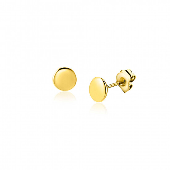 5mm ZINZI Gold 14 karaat gouden oorknoppen glad rond 5mm ZGO503
