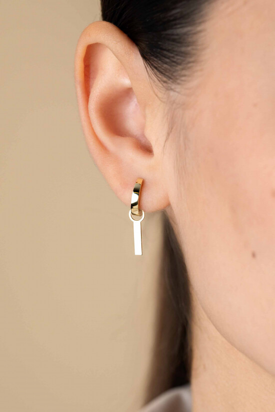 ZINZI 14K Gold Earrings Pendants Bar ZGCH479 (excl. hoop earrings)