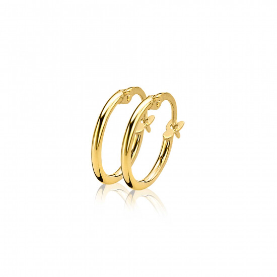 ZINZI Gold 14 karaat gouden oorringen ronde buis 13,5 x 1,5mm ZGO126

