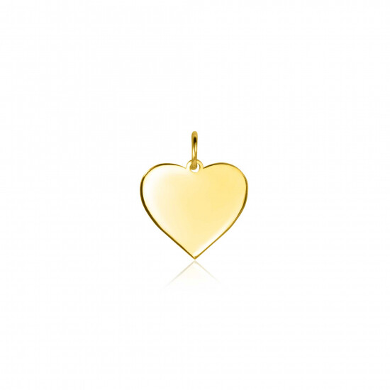 11mm ZINZI Gold 14 krt gouden hanger met glanzend hartje van 11mm ZGH363-11 (zonder collier)