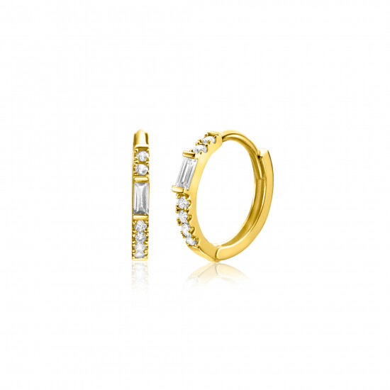 ZINZI GOLD creolen zirconia/baquette 13,5x1.5mm