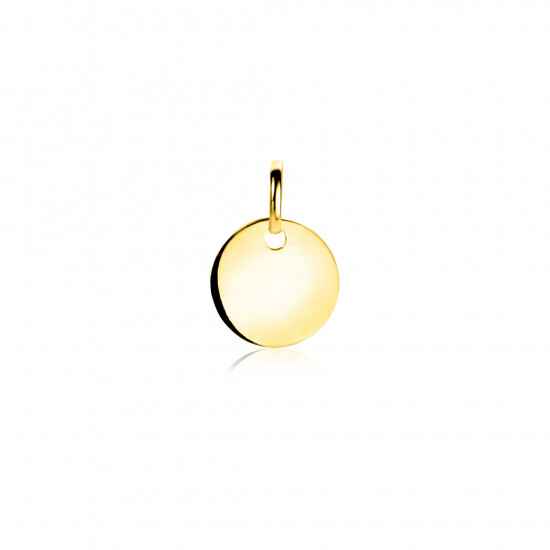 10mm ZINZI 14K Gold Pendant Trendy Shiny Coin ZGH397-10 (excl. necklace)