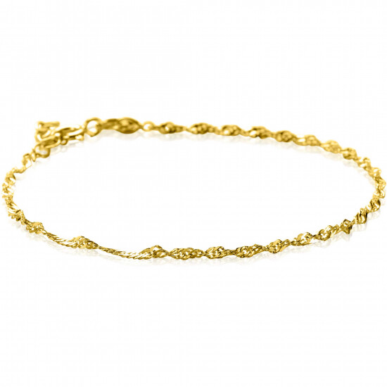 ZINZI Gold 14 karat gold solid Singapore bracelet 1.8mm wide 17-19cm ZGA501