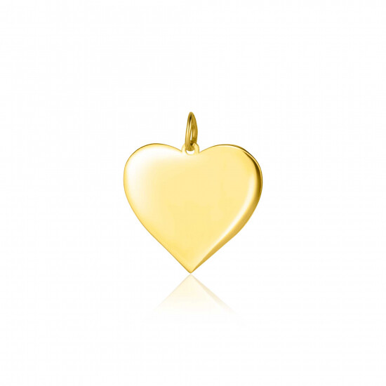 14mm ZINZI Gold 14 krt gouden hanger met glanzend hartje van 14mm ZGH363-14 (zonder collier)