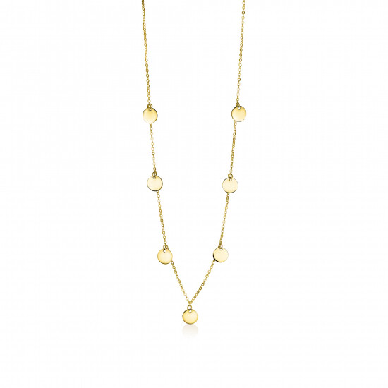 ZINZI 14K Gold Necklace Coins 45cm ZGC167