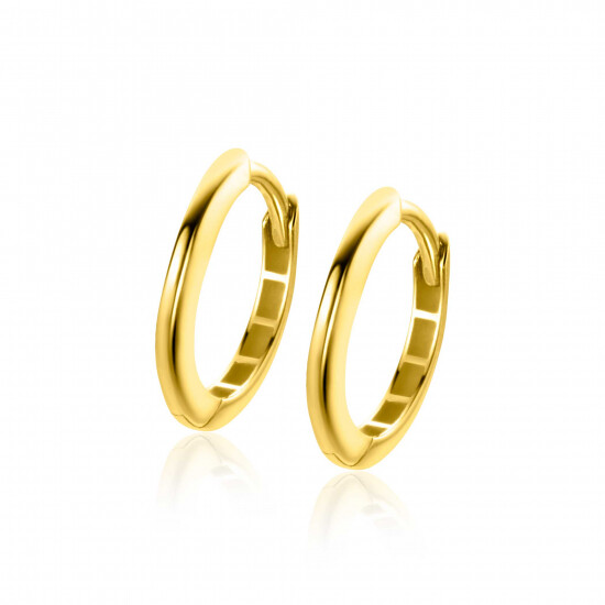 14,5mm ZINZI 14K Gold Hoop Earrings Small Round Tube 1,9mm width ZGO434