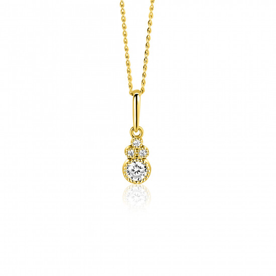 ZINZI GOLD hanger fantasie zirconia's