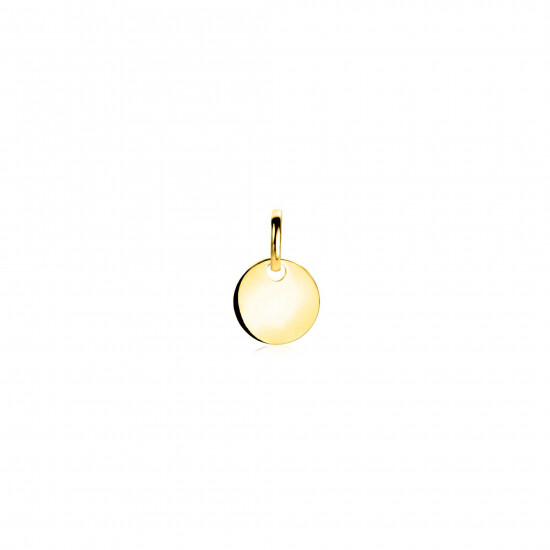 8mm ZINZI 14K Gold Pendant Trendy Shiny Coin ZGH397-8 (excl. necklace)