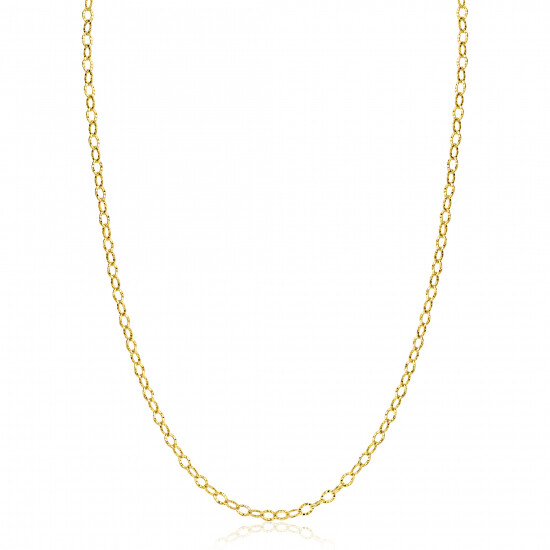 ZINZI Gold 14 krt gouden ketting met bewerkte ovale schakels 3mm breed 45cm ZGC538