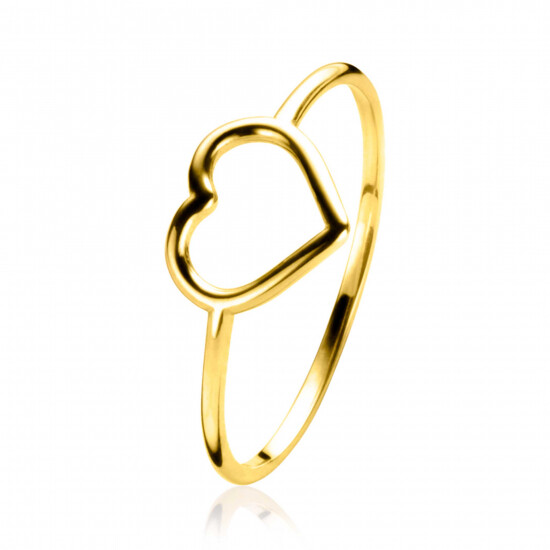 ZINZI Gold 14 krt gouden ring open hart 8mm ZGR378
