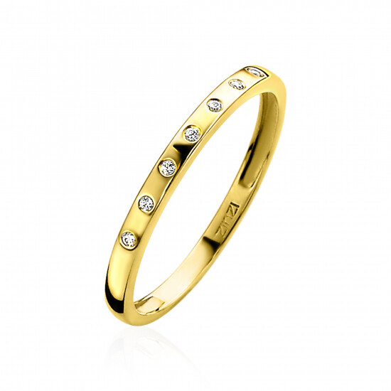ZINZI Gold 14 karaat gouden aanschuifring wit ZGR149
