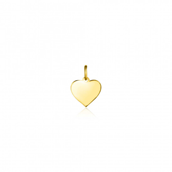 8mm ZINZI Gold 14 krt gouden hanger met glanzend hartje van 8mm ZGH363-8 (zonder collier)