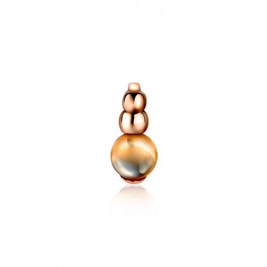 ZINZI zilveren ronde hanger rosé verguld champagne ZIH1112C 
