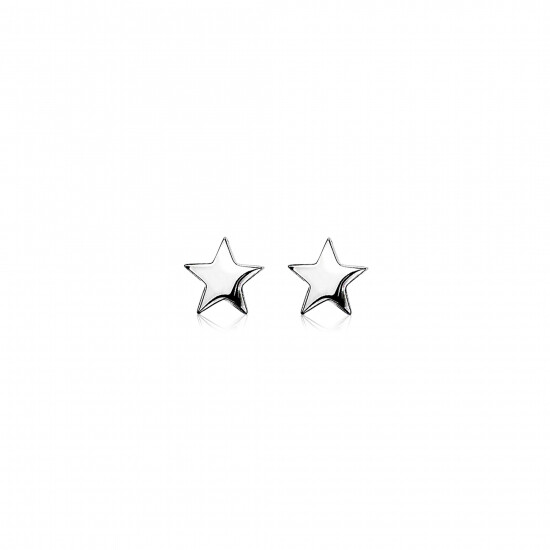 7mm ZINZI Sterling Silver Stud Earrings Shiny Star ZIO1377