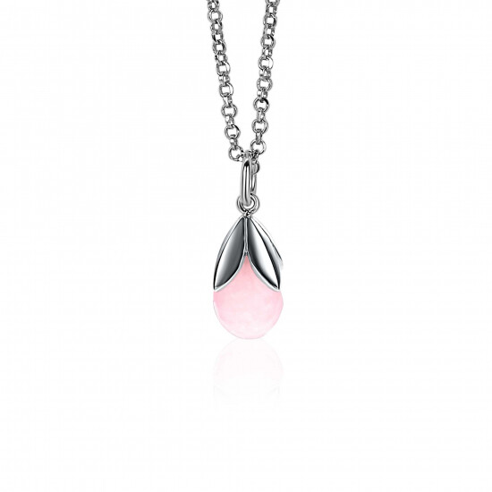 ZINZI zilveren hanger druppel roze ZIH1877R (zonder collier)