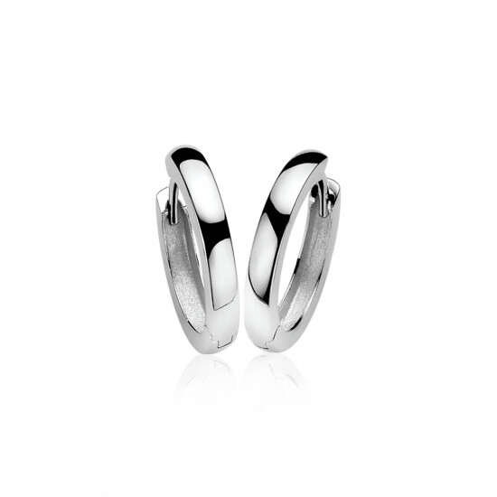 20mm ZINZI zilveren oorringen 3mm glad met luxe klapsluiting ZIO190
