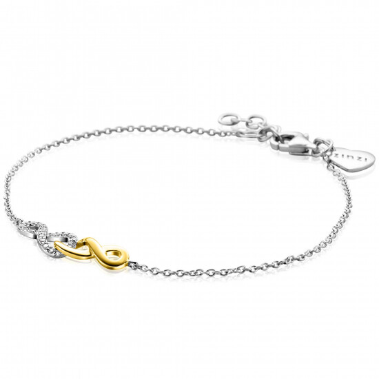 ZINZI zilveren fantasie armband met aan elkaar verbonden Infinity tekens 17-19cm ZIA2649