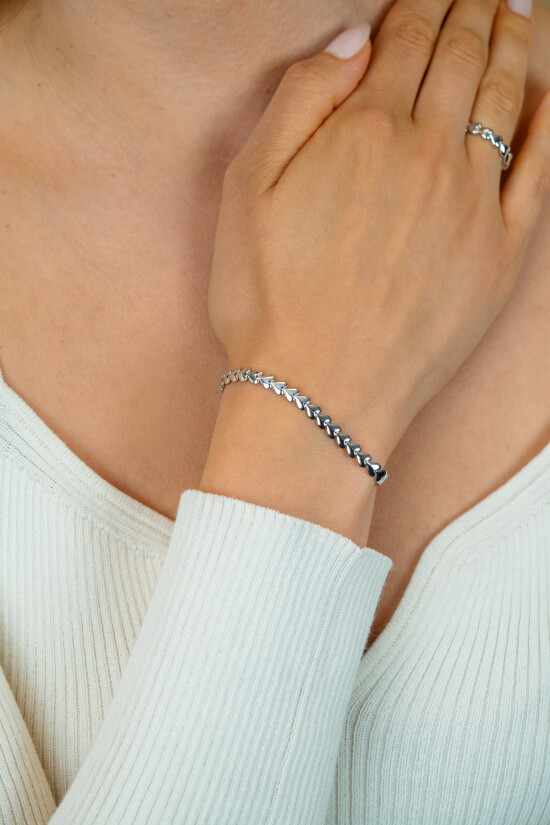 ZINZI zilveren armband hartjes 4,5mm breed ZIA1798