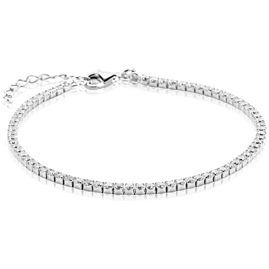 ZINZI zilveren tennis armband 2,3mm breed met rijzetting witte zirconia's ZIA2795