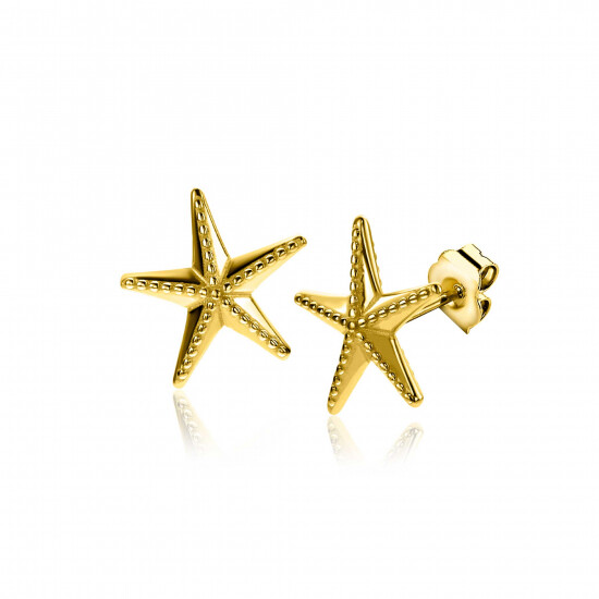 13mm ZINZI gold plated zilveren oorstekers grote zeester ZIO2641