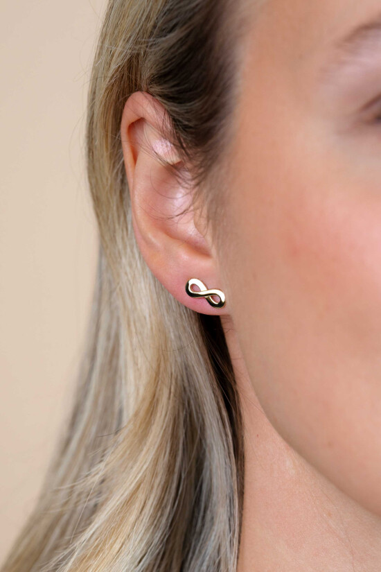 ZINZI Gold Plated Sterling Silver Stud Earrings Infinity ZIO1065G