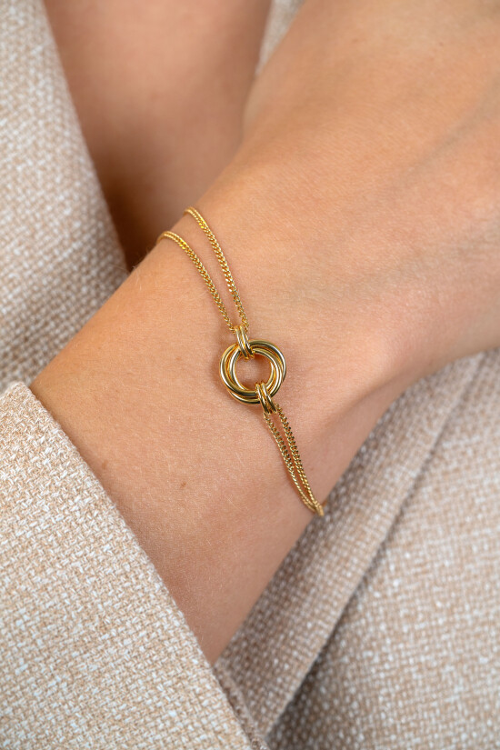 ZINZI zlv. armband dub.grmt. 3 verbonden ringen